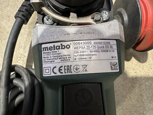 Metabo WEPBA 20-125 QUICK DS BL haakse slijper nr. 54
