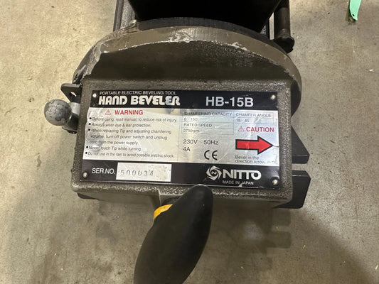 Nitto Kohki pijpafschuiner / handafschuinmachine HB-15B 230V