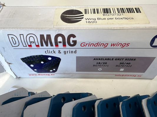 DIAMAG Wing Bleu 9 x diamantsegmenten 18/20 korrel