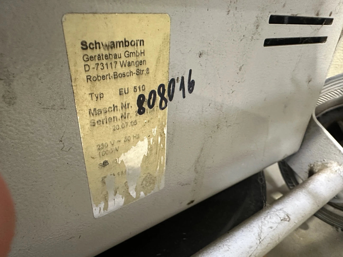 Schwamborn EU 510 eenschijfsmachine