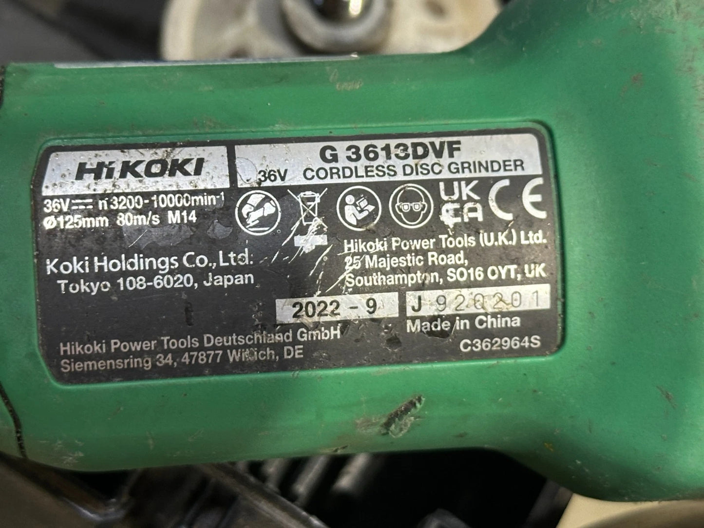 Hikoki G3613 DVF Akku Winkelschleifer..788