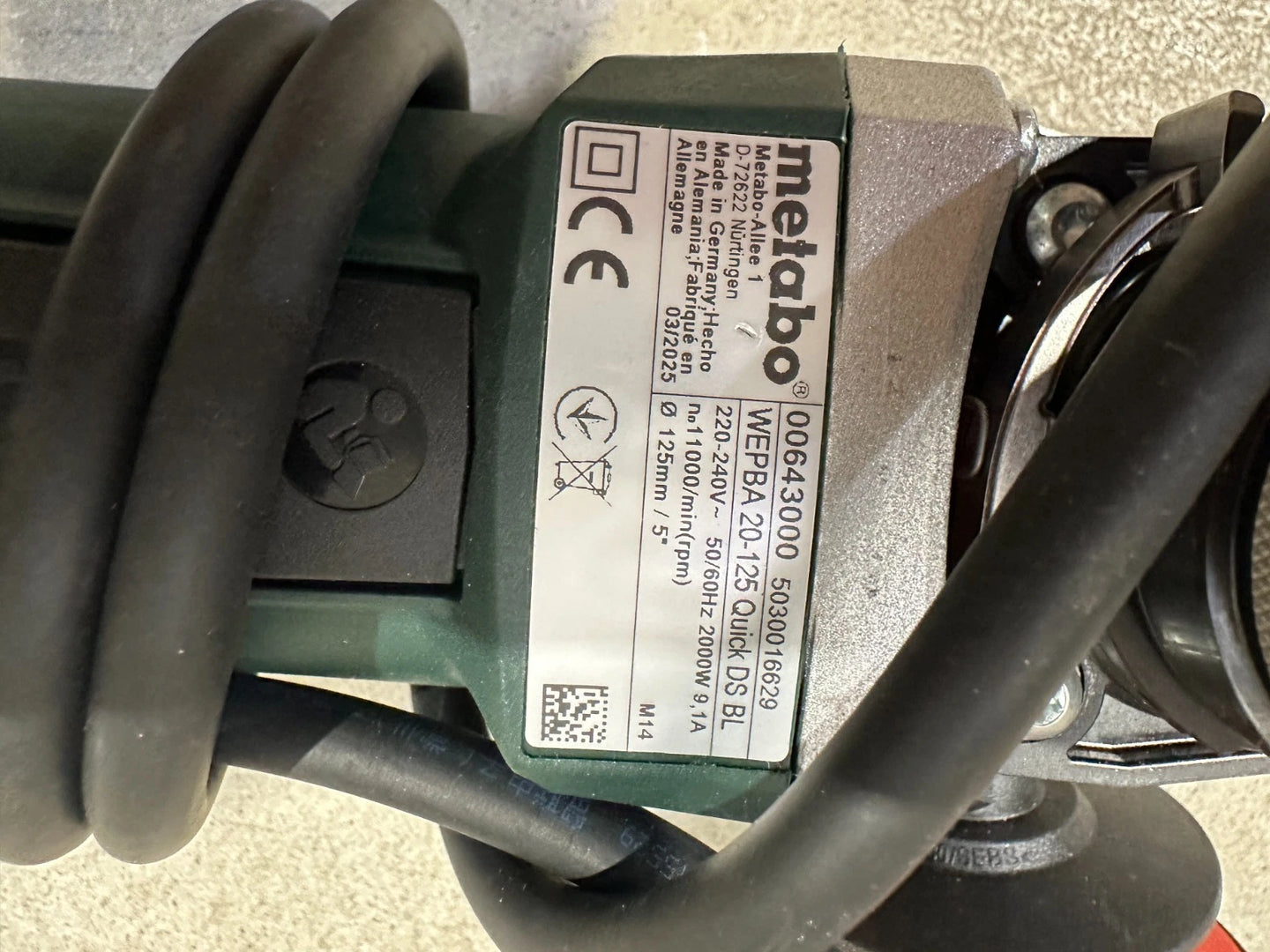 Metabo WEPBA 20-125 QUICK DS BL Haakse slijper Nr.48