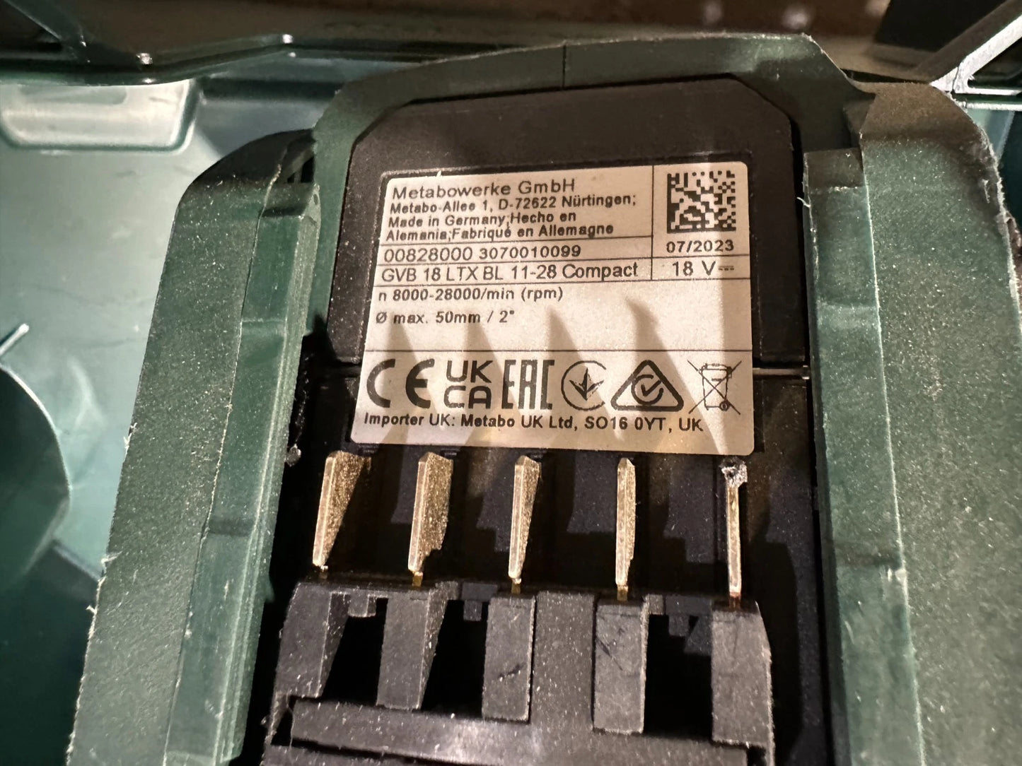 Metabo GVB 18 LTX BL 11-28 Compact Accu rechte slijper nr. 117