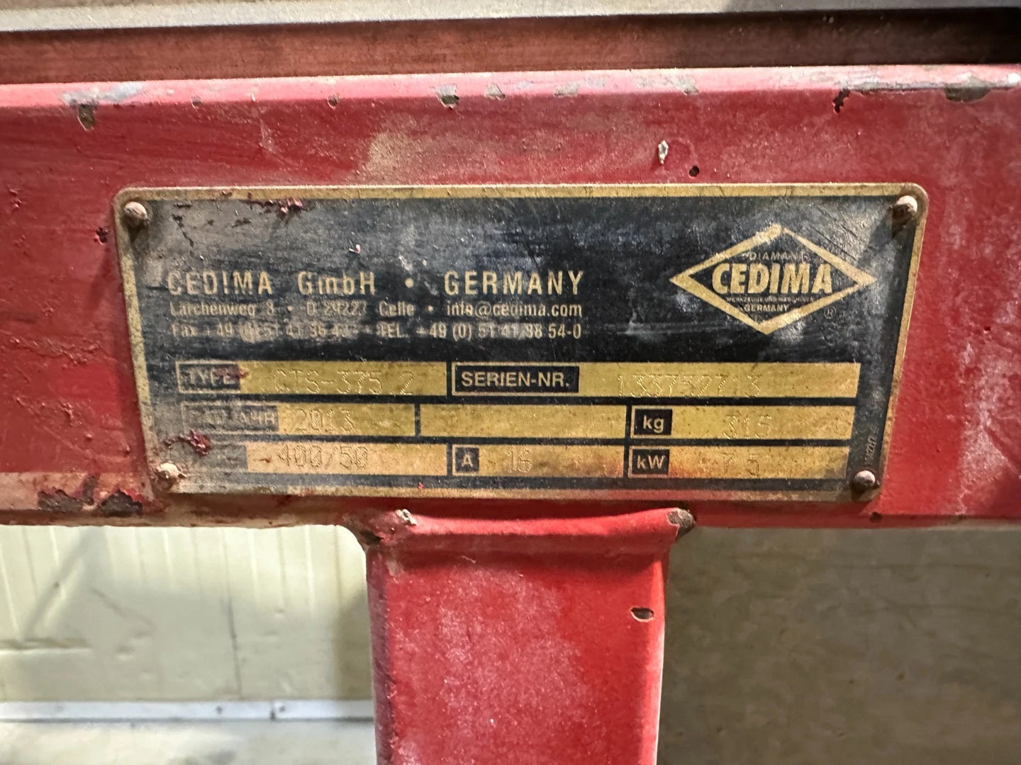 Cedima CVS 375.2 blokzaag, steenzaag, diamantzaagblad.