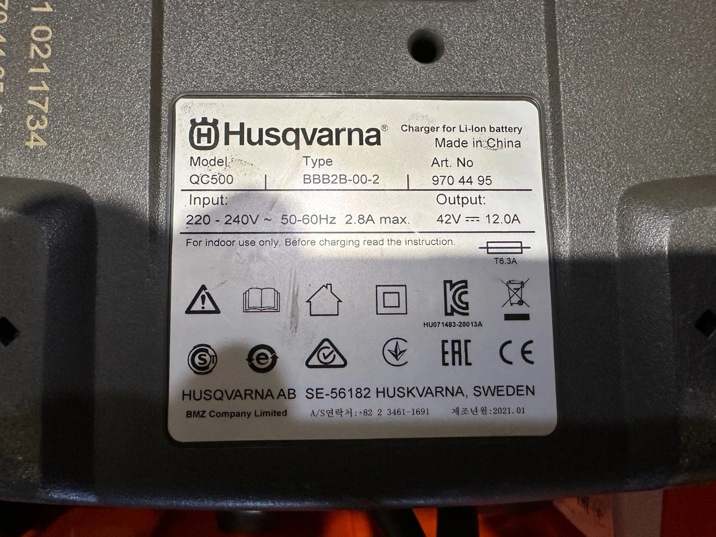 Husqvarna BLi950 31,1Ah Oplader / QC 500 Husqvarna BliX met 550iBTX