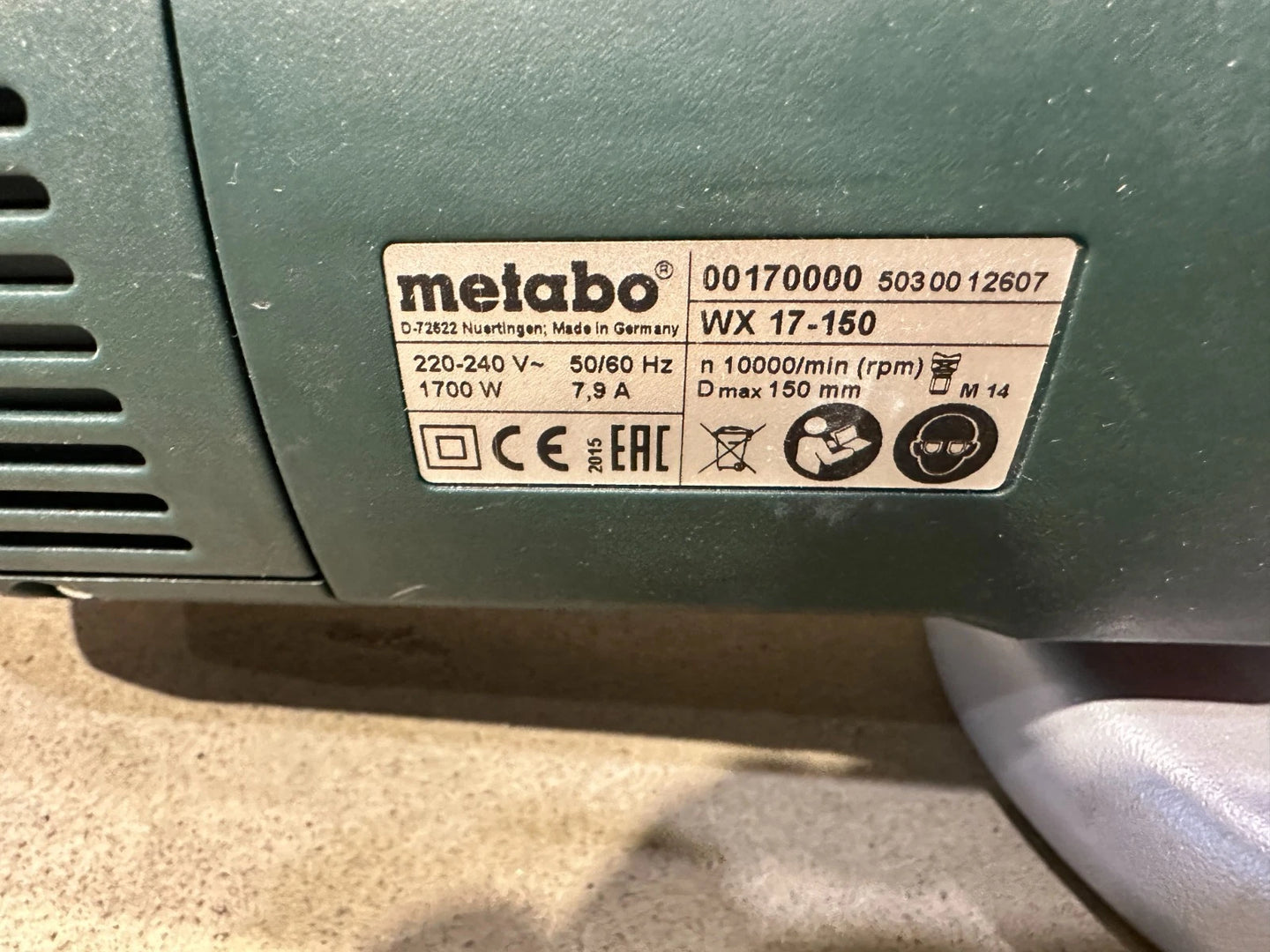 Metabo WX 17-150 haakse slijper nr. 84