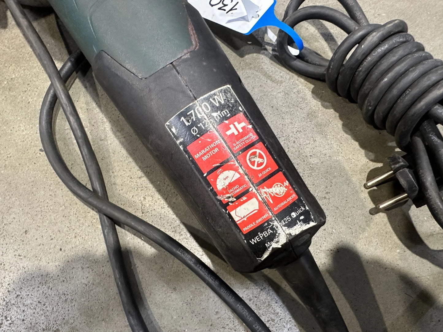 Metabo WEPBA 17-125 QUICK RT Haakse slijper nr. 130