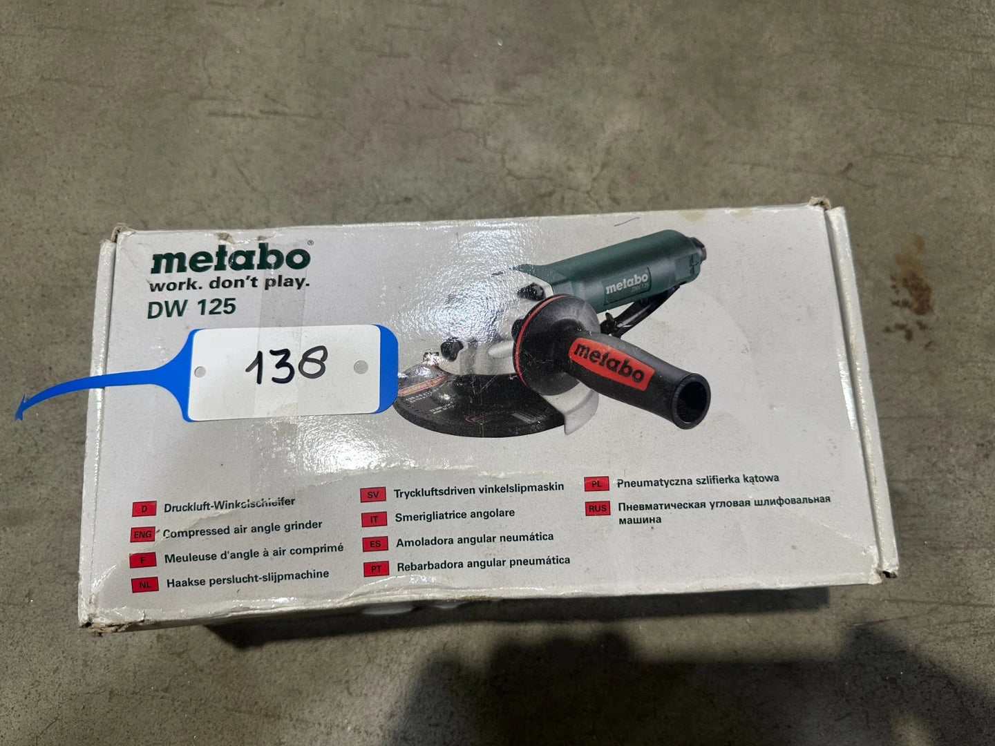 Metabo DW 125 Haakse persluchtslijpmachine nr. 138