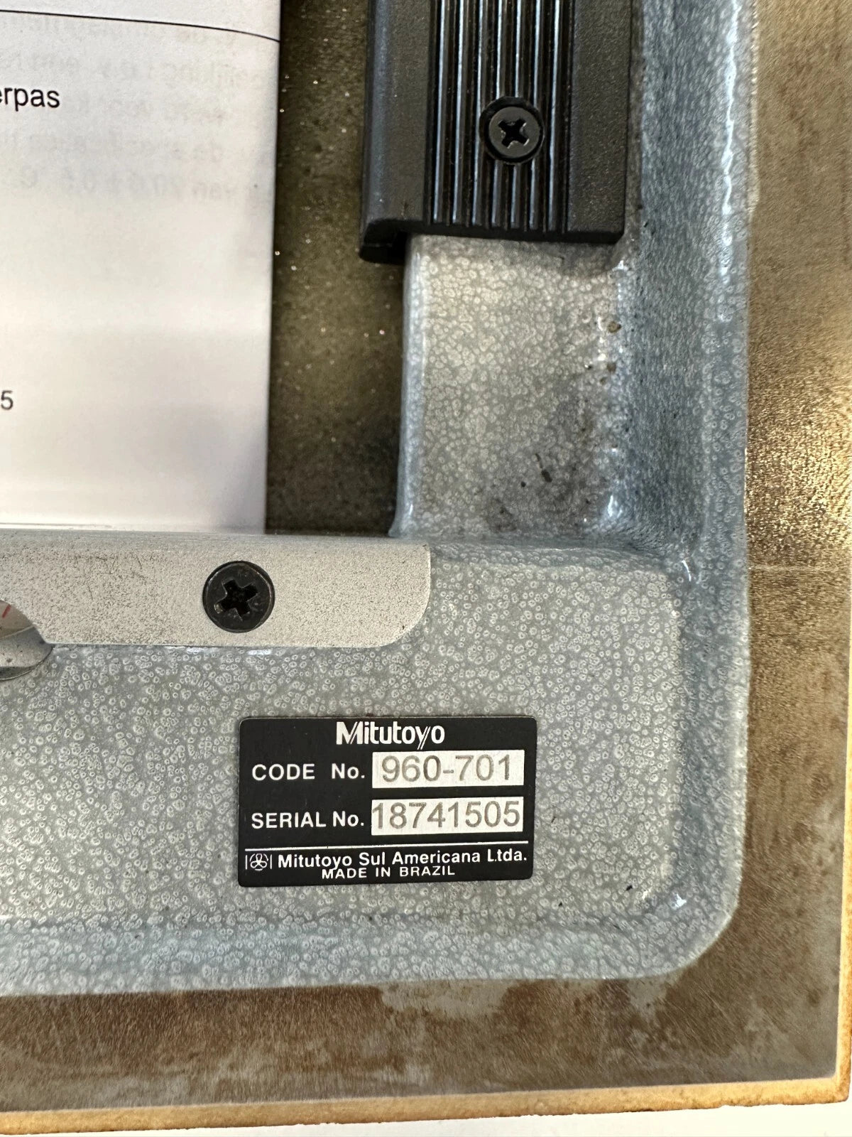 Mitutoyo 960-701 Frame Waterpas