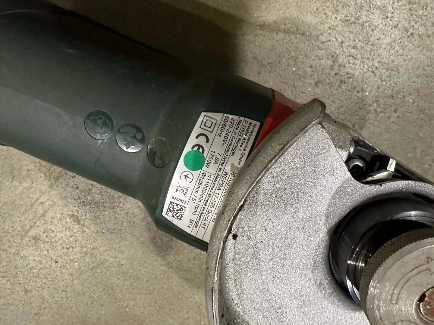 Metabo WEPBA 17-125 QUICK RT Haakse slijper nr. 122