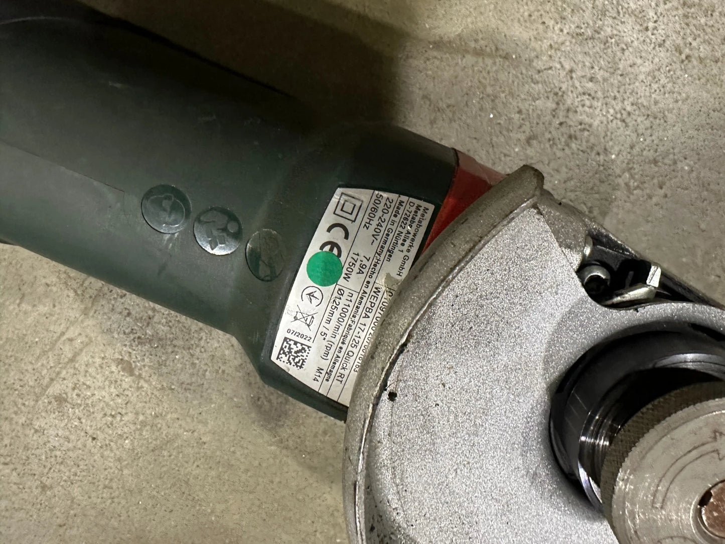 Metabo WEPBA 17-125 QUICK RT Haakse slijper nr. 122