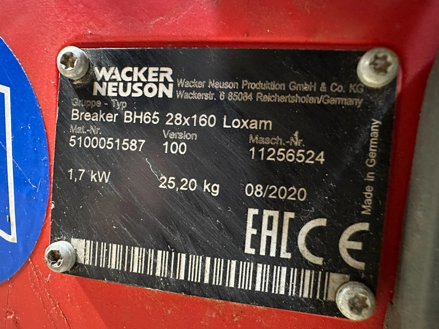 Wacker BH 65 bouwjaar 2020