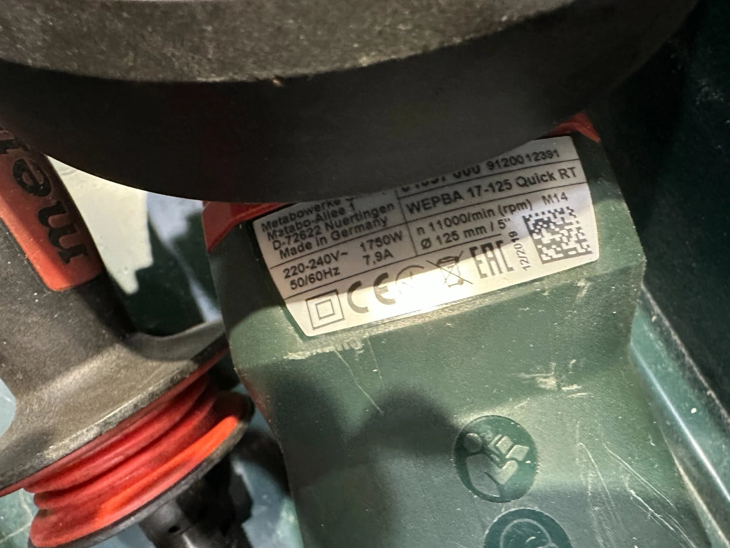 Metabo WEPBA 17-125 QUICK RT Haakse slijper Nr.129