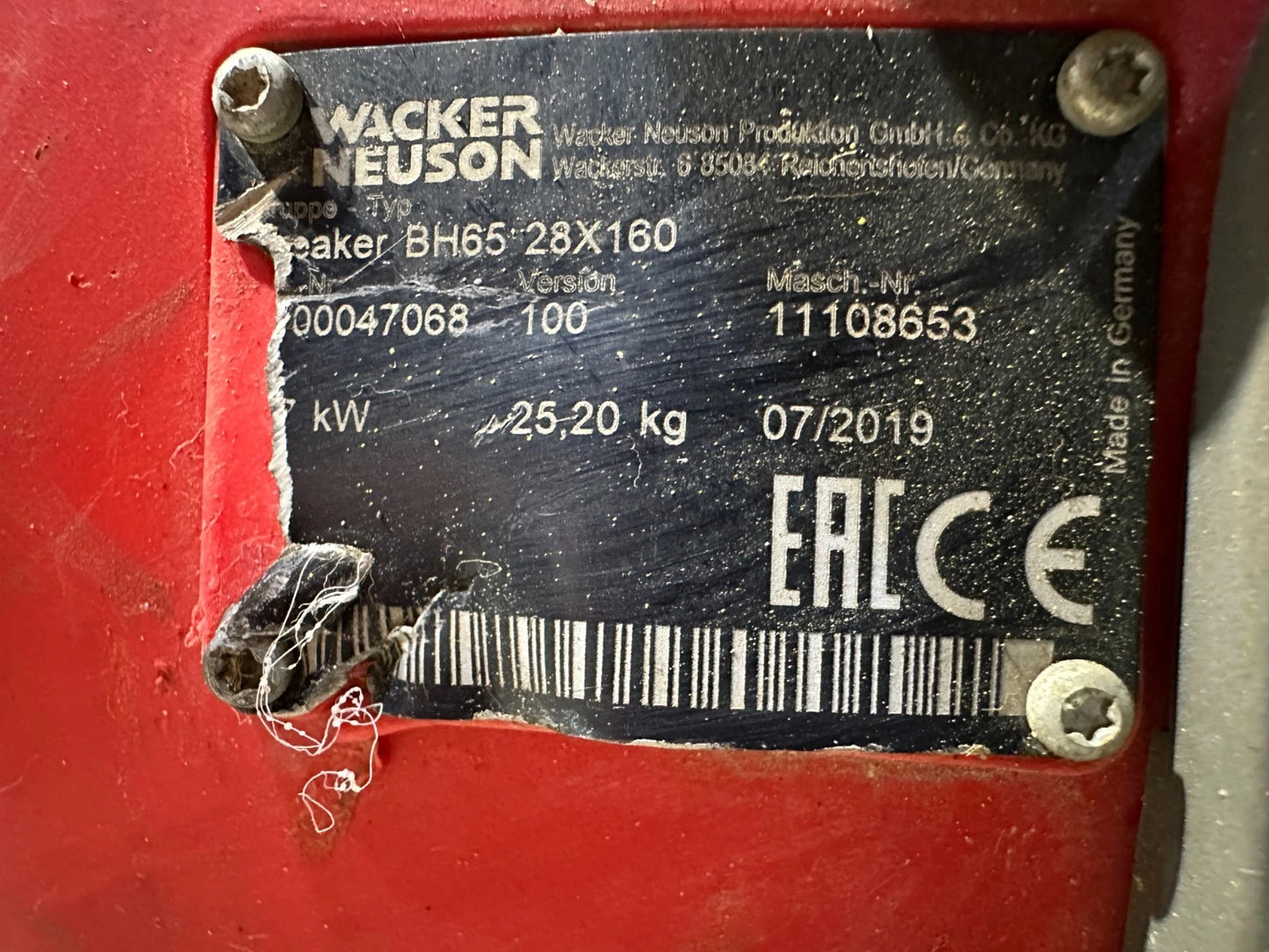 Wacker BH 65 bouwjaar 2019