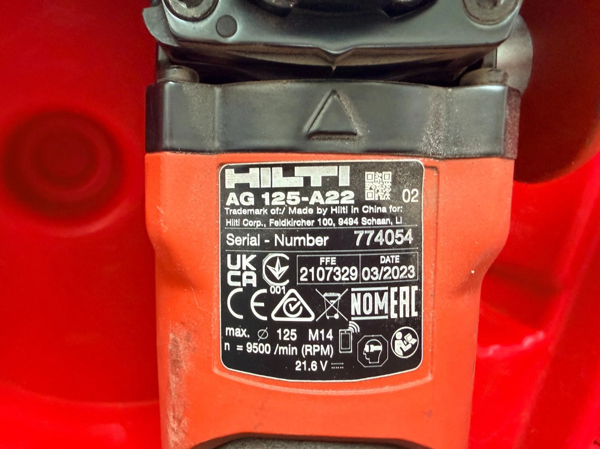 Hilti AG 125-A22  Ohne Akku/Ladegerät Winkelschleifer Flex