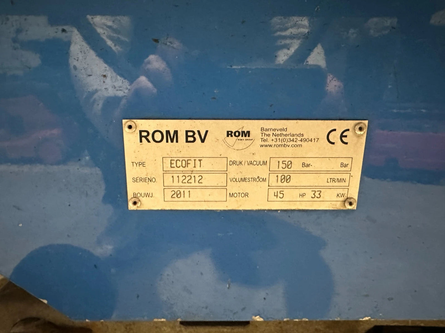 Rom Ecofit pijpreinigingsmachine 150 bar - 100 l/min, inbouwmodel met radiografische afstandsbediening
