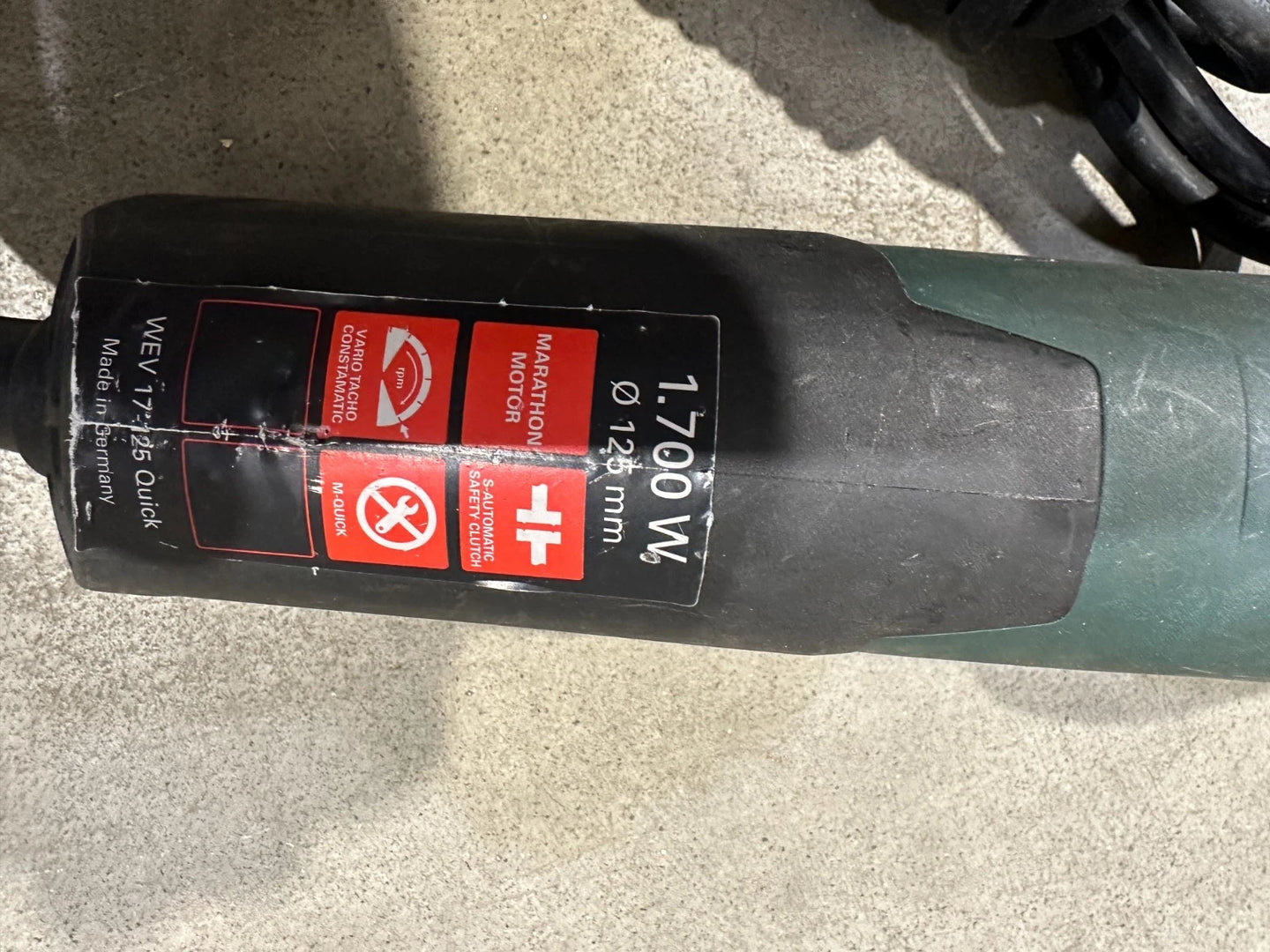 Metabo WEV 17-125 QUICK Haakse slijper Nr.127