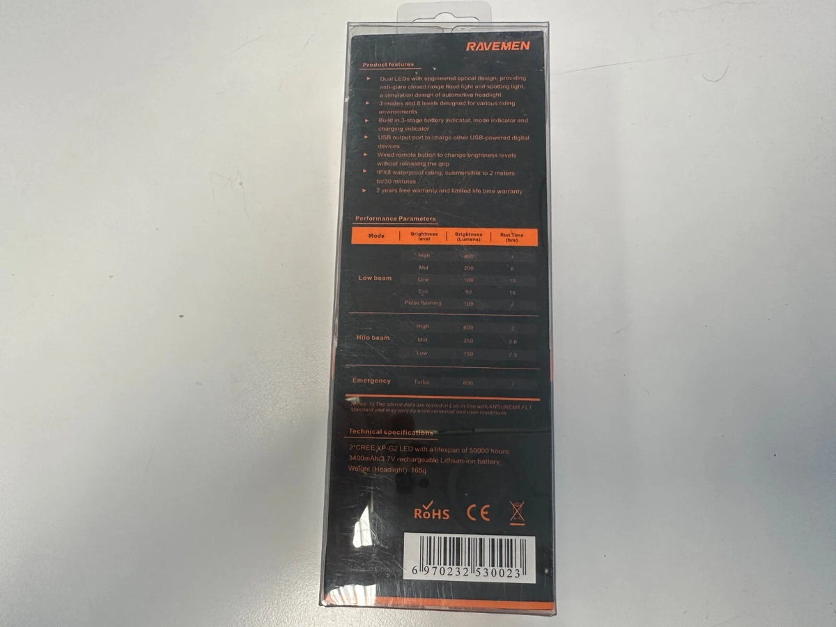 RAVEMEN PR 600 LED-koplamp PR600 Lumen
