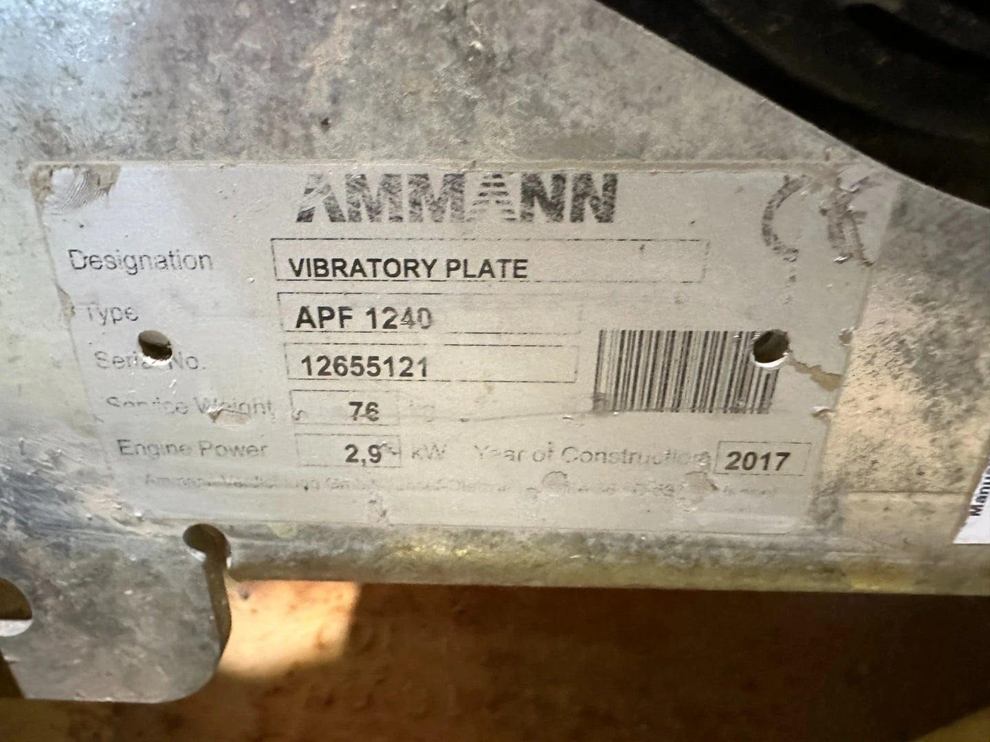 AMMANN APF 1240 Rüttelplatte 76kg
