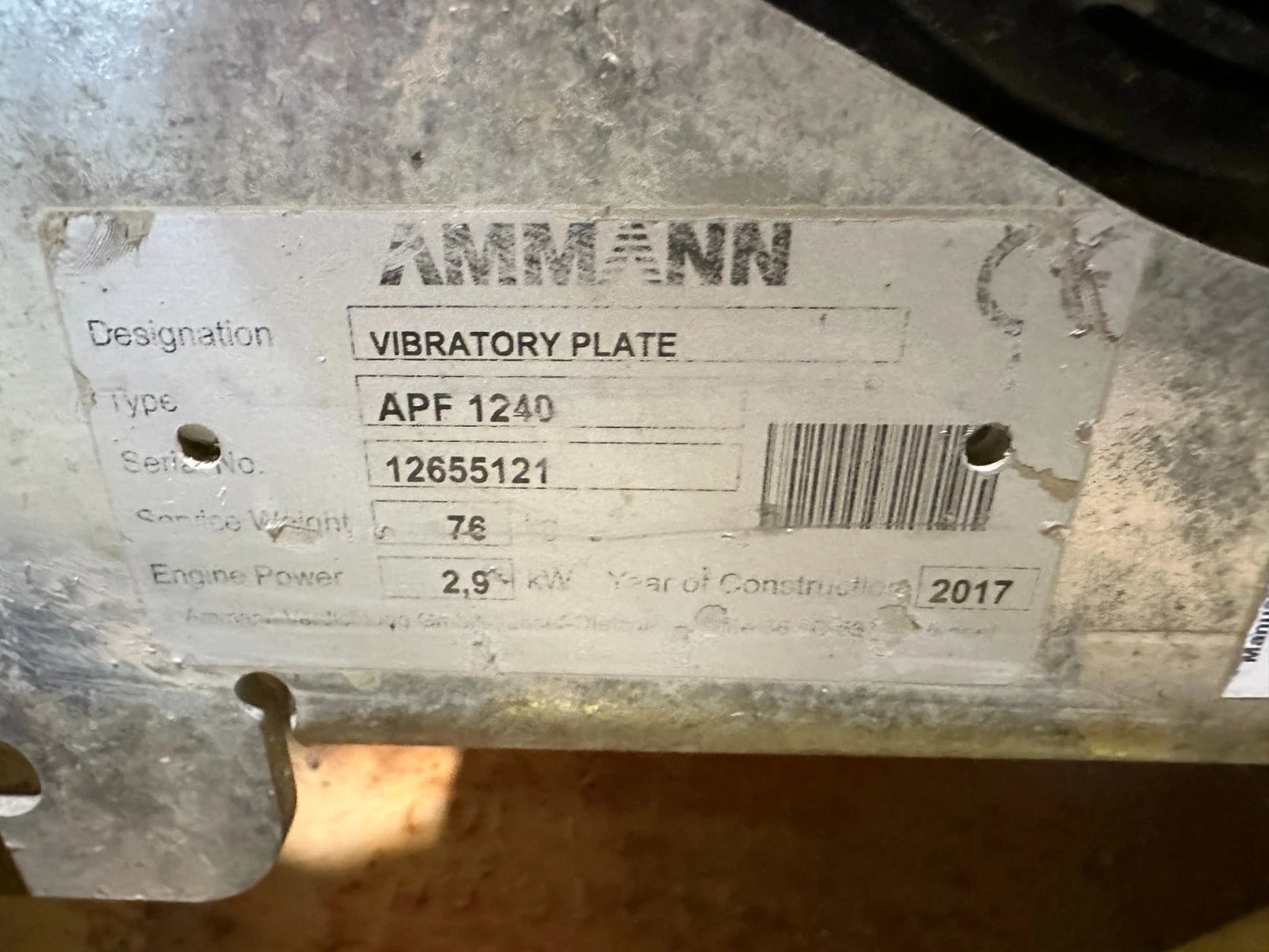 AMMANN APF 1240 Rüttelplatte 76kg