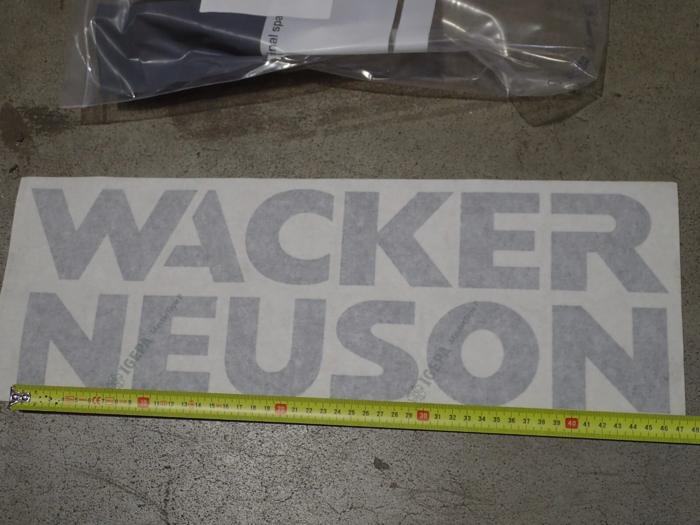 2 originele Wacker-logo stickers 160mm x 470mm