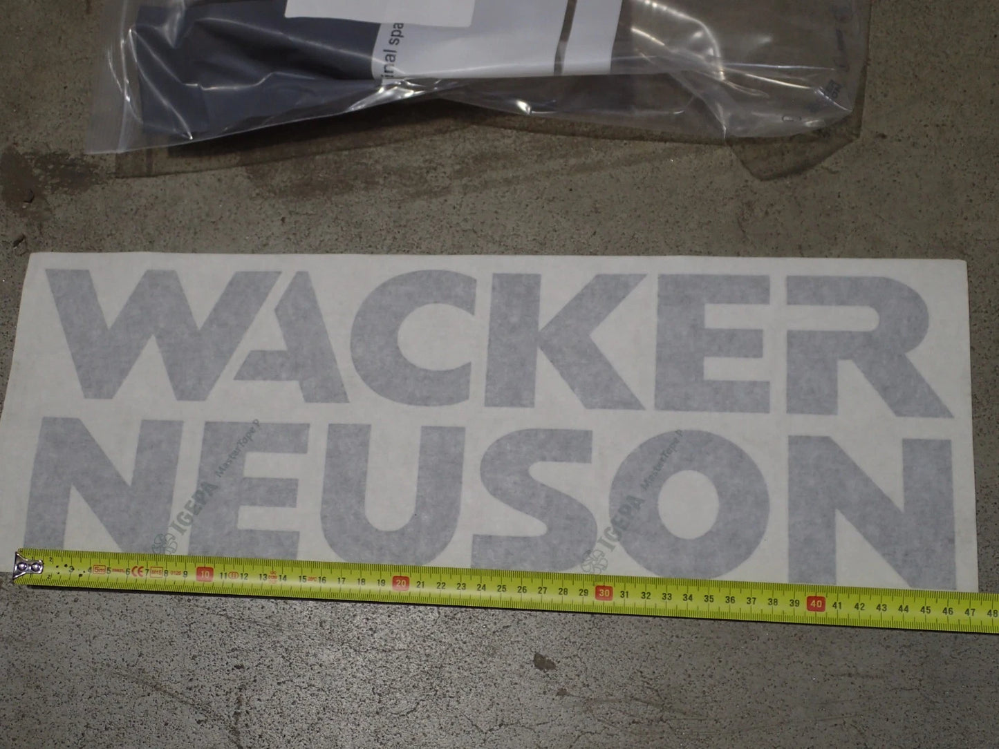 2 originele Wacker-logo stickers 160mm x 470mm