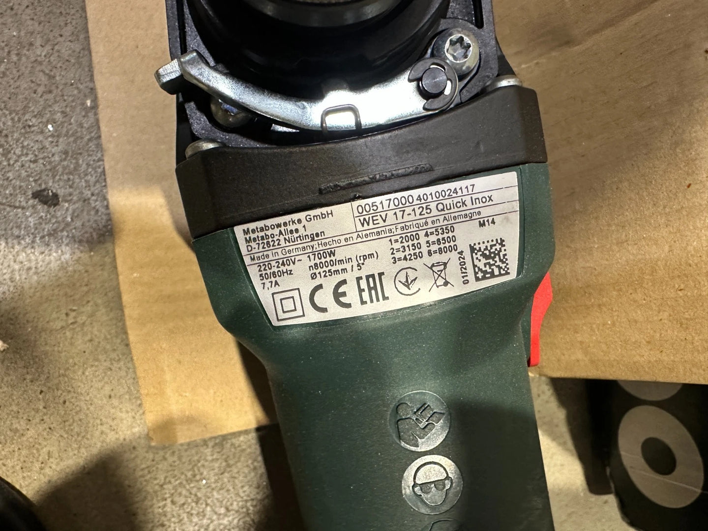 Metabo WEV 17-125 QUICK INOX haakse slijper nr. 32
