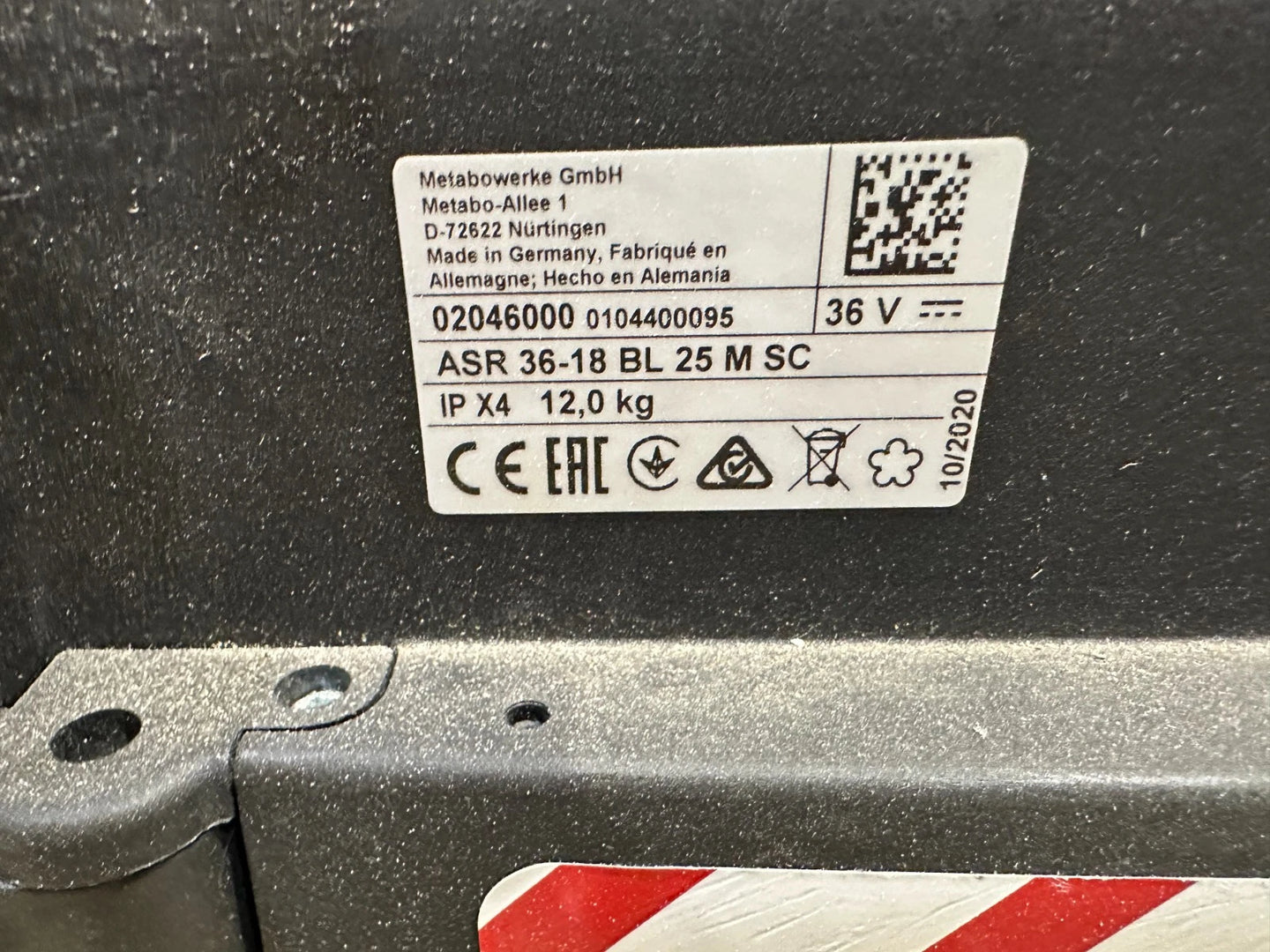 Metabo Accuzuiger ASR 36-18 BL 25 M SC zonder accu, zonder lader nr. 27