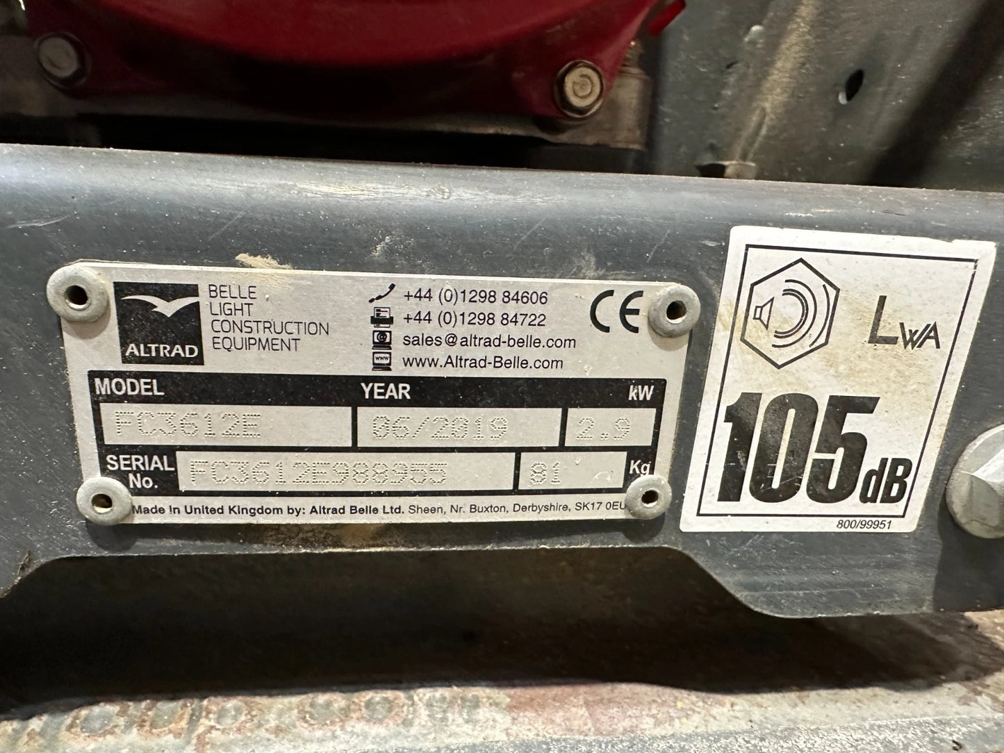 Belle FC 3612 E trilplaatverdichter 81 kg, bouwjaar 2019 B513