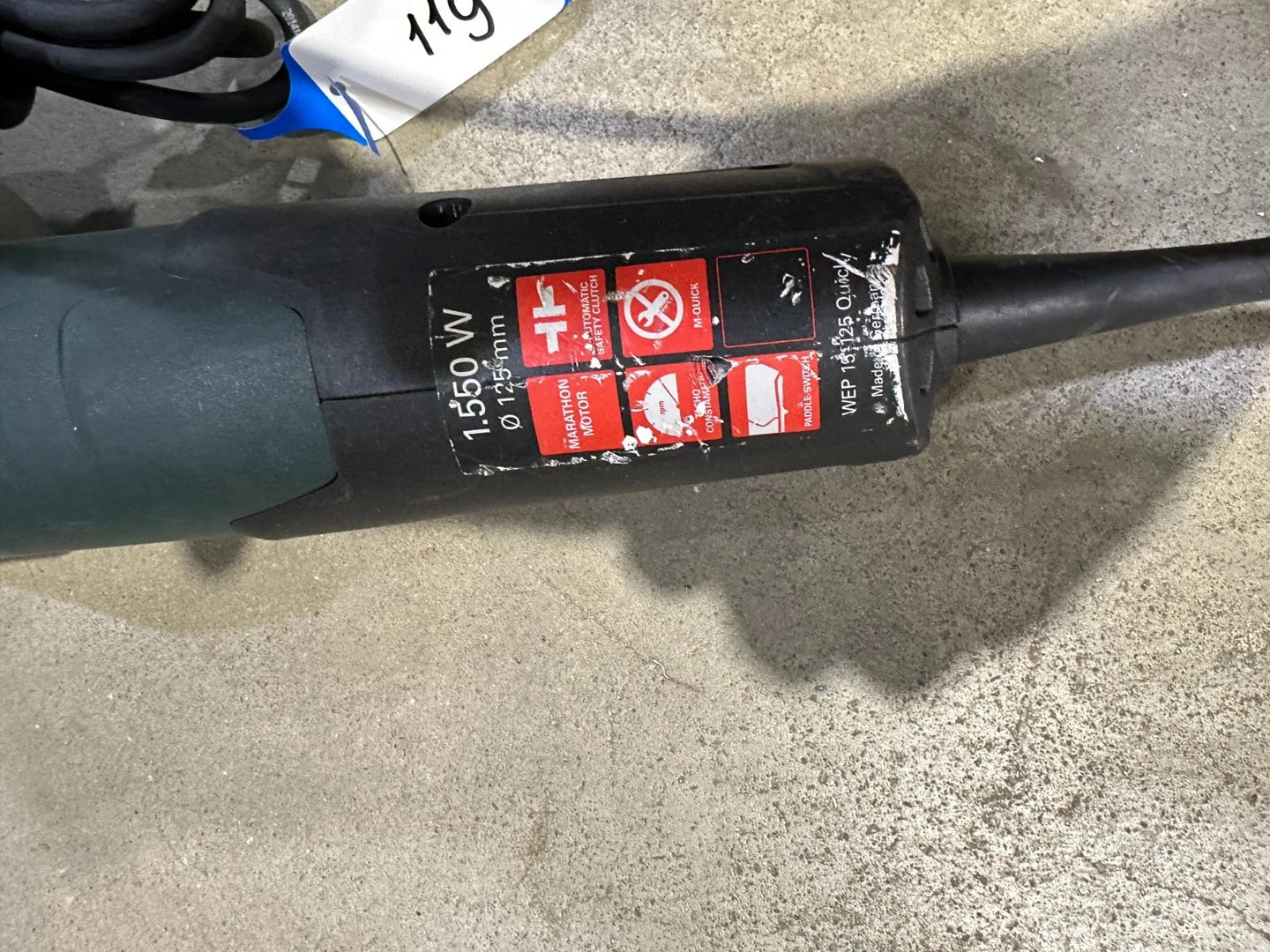 Metabo WEP 15-125 QUICK Haakse slijper Nr.119