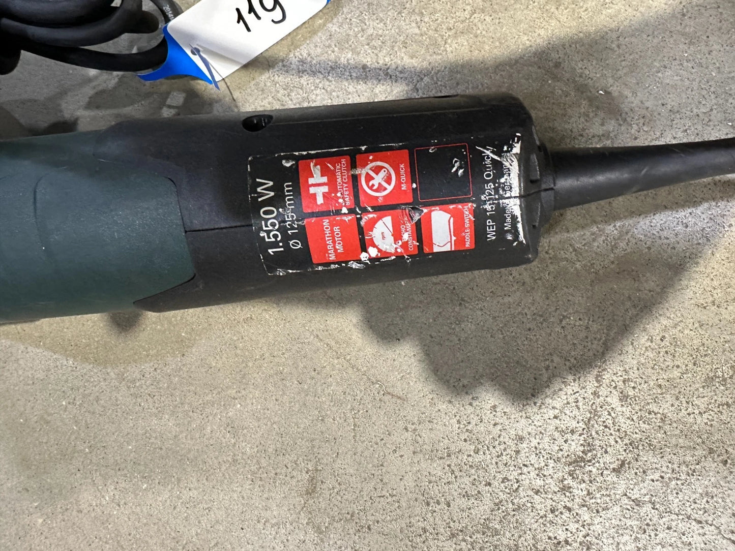 Metabo WEP 15-125 QUICK Haakse slijper Nr.119