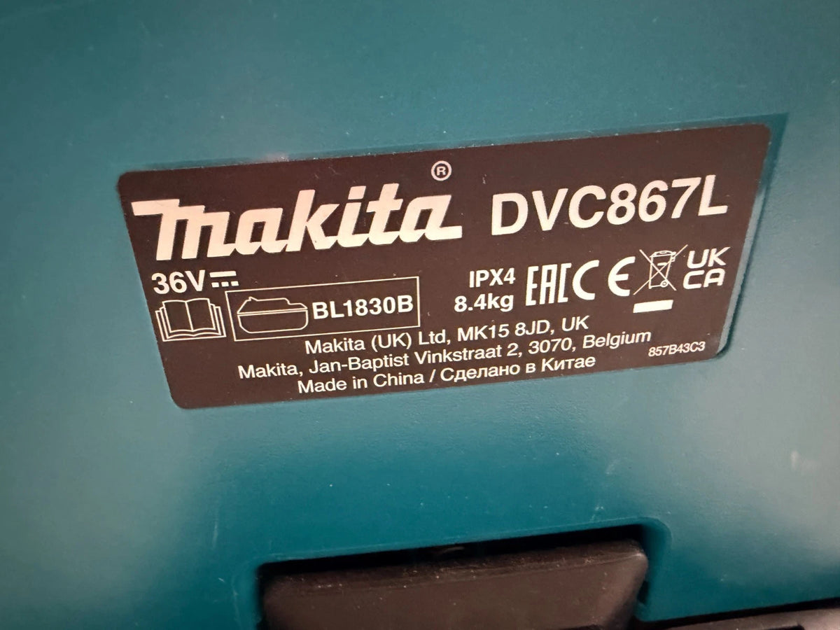 Makita DVC 867  L ohne Akku/Ladegerät Kabellos Bl LXT Klasse I Trocken Staubsaug