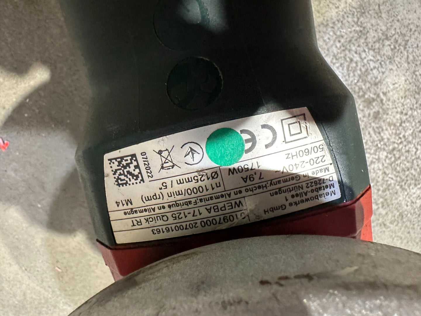 Metabo WEPBA 17-125 QUICK RT Haakse slijper nr. 122