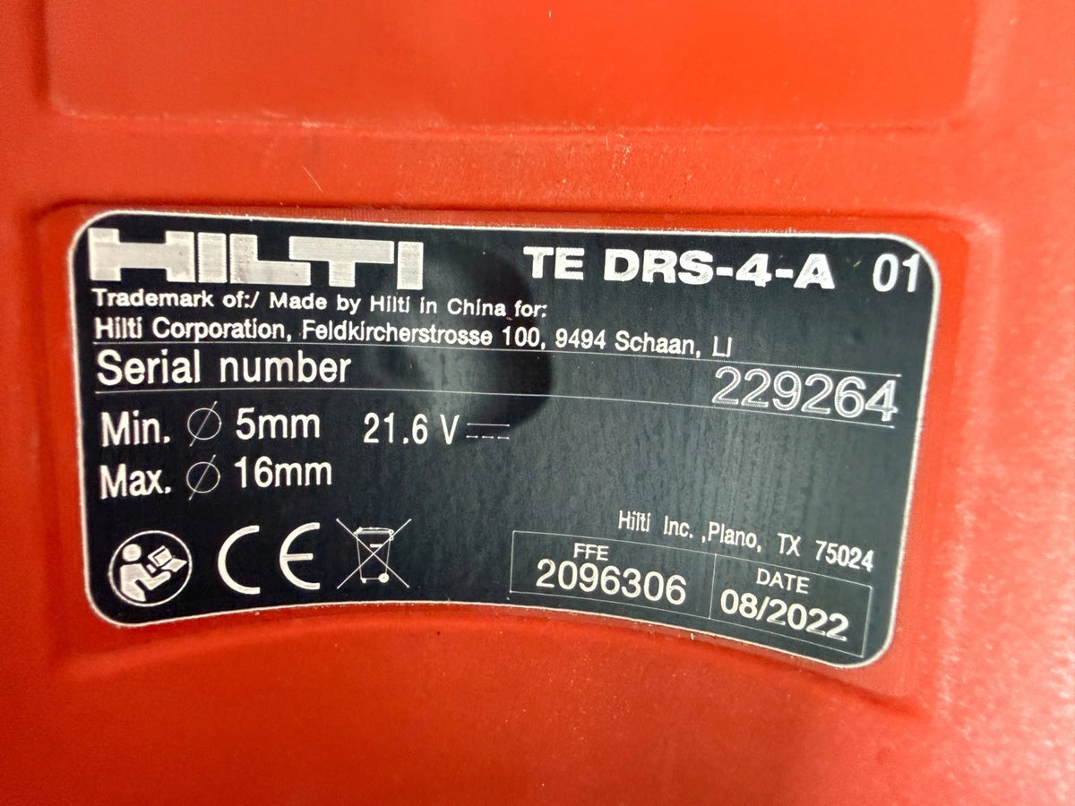 Hilti TE 4-A22 mit Hilti TE DRS-4-A  Ohne Akku und Ladegerät Bohrhammer