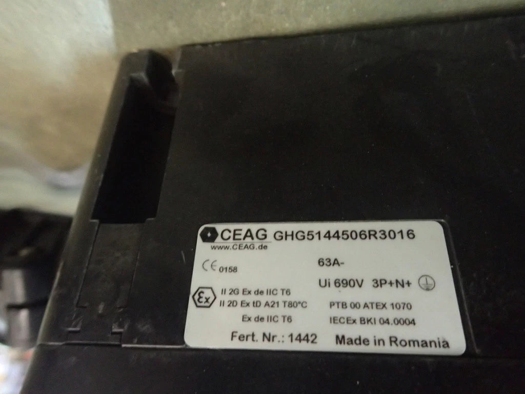 CEAG GHG5144506R3016 veiligheidsschakelaar, CEAG Ex-veiligheidsschakelaar 63 A 2R.