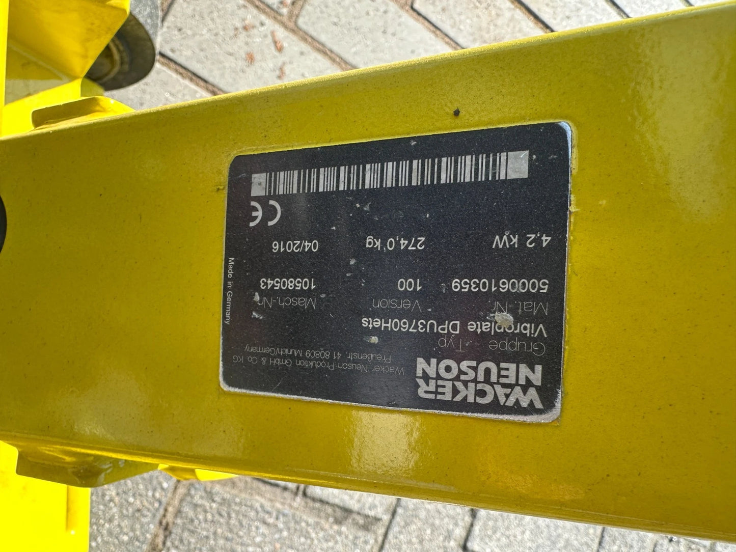 Wacker DPU 3760 met elektrische starter