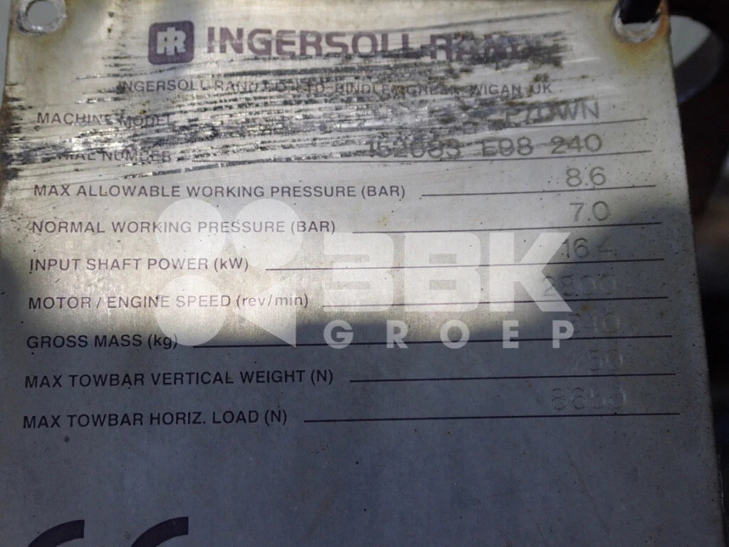 Compressor Ingersollrand 103-15 KD KE Zeppelin Case Weidemann